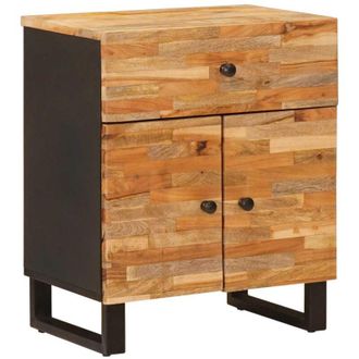 vidaXL Bed cabinet with Drawer Brown 50 x 33 x 60 cm Solid Mango Wood vidaXL