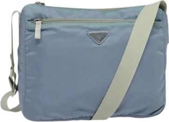 Prada Pre-owned Cross Body Bags, female, Blue, Size: ONE SIZE Pre-owned Vintage Nylon Cross Body Bag