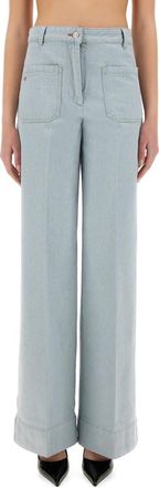 Victoria Beckham Light Blue Relaxed High Rise Jeans