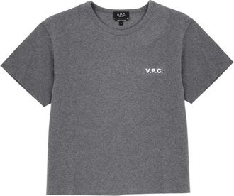 A.P.C. Grey Logo Crew Neck T-Shirt