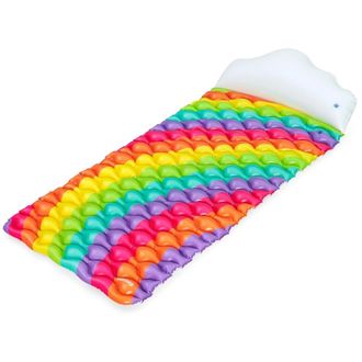 Trade Shop Trade Shop - Materassino Arrotolabile Fashion Rainbow Dreams Arcobaleno Con Cuscino Forma Nuvola 44107