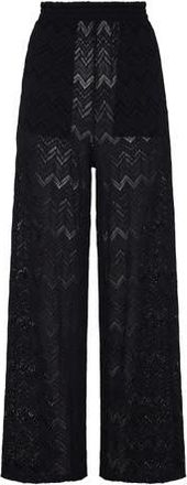 Vilebrequin Women Mesh Wide-Leg Pants in Black at Nordstrom, Size Medium