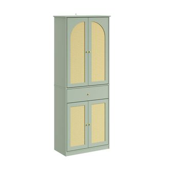 SoBuy Sobuy Armario Zapatero Verde Con 1 Caj&oacute;n Mueble Recibidor Con Puertas De Rejilla Ropero Estrecho De Mdf Para Pasillo 70&times;34&times;180 Cm Capacidad De Carga 8