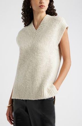 Nordstrom Merino Wool Blend V-Neck Sweater Vest in Ivory Marl at Nordstrom Rack, Size Xx-Large