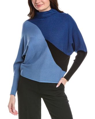 T Tahari Dolman Sleeve Funnel Neck Sweater