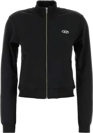 Diesel Black Logo Mock Collar Sweatshirt