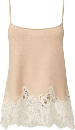 Fabiana Filippi Top con bordo in pizzo - Toni neutri