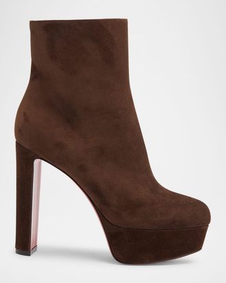 Christian Louboutin 55mm Loo Suede Ankle Booties