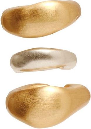 Cult Gaia Solene Set of 3 Cuff Earrings in Brushed Brass/antique Brass at Nordstrom