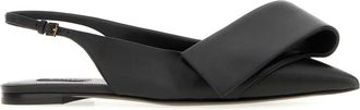 Givenchy Womens Black Leather Twisted Ribbon Ballerinas Sneaker