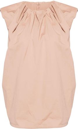 JNBY frilled-neck cotton T-shirt - women - Spandex/Elastane/Cotton/Cotton - L - Neutrals