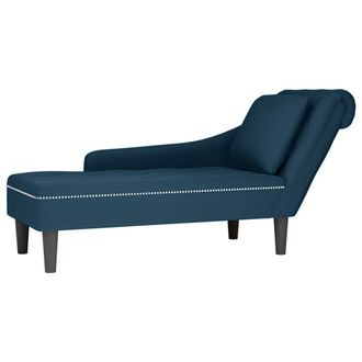 vidaXL Vidaxl - Tumbona Con Almohada Y Reposabrazo Derecho Terciopelo Azul