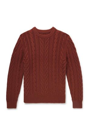 Guest In Residence Fisherman Cable-Knit Wool and Cashmere-Blend Sweater
