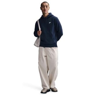 Nike Mens Club Pullover Hoodie - Obsidian/Obsidian/White Size 3XL