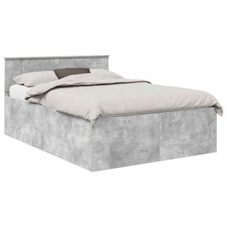vidaXL Estructura De Cama Con Cabecera Gris Concreto 150 X 200 Cm Vidaxl