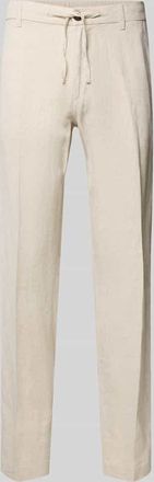 Selected Straight Leg Leinenhose mit Tunnelzug Modell LEROY in Beige, Gr&ouml;&szlig;e XXL