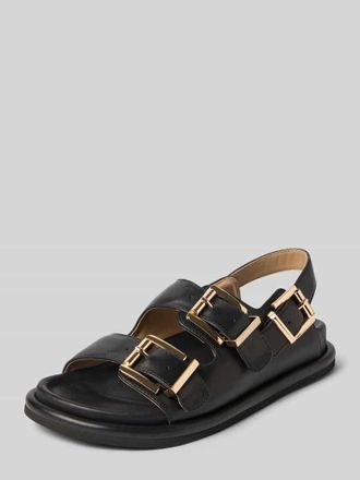Alma En Pena Sandalette aus Leder mit Riemen und Dornschlie&szlig;en in Black, Gr&ouml;&szlig;e 36