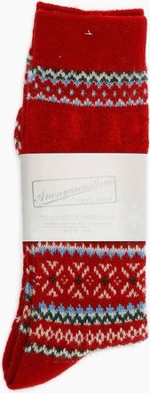 Anonymous Ism Mens Anonymous Ism Snow Links JQ Crew Mens Red Socks - Multi - Size: 9.5/13/12.5/12/11.5/11/9/16/15.5/15/14.5/14/13.5/10.5/10
