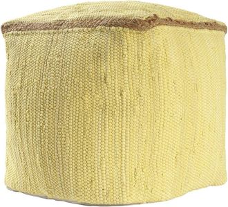 LR Home Lr Home Dayne Transitional Jute Bordered Handmade Textured Pouf