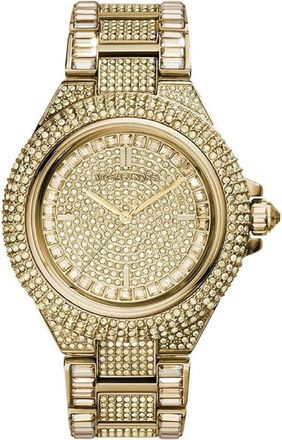Michael Kors Oversized Camille Pav&eacute; Horloge - Dames - Horloges - Geel - ONE Size - Accessoires