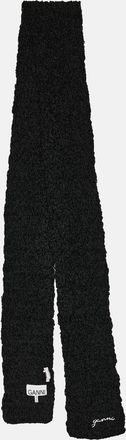 Ganni Embroidered crochet scarf