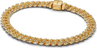 Pandora Bracelets - Pavé Cuban Gliederarmband - gold - Bracelets for ladies