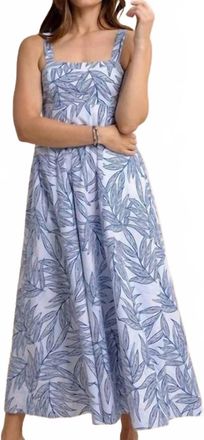 Southern Tide Leighton Blue Palms Seersucker Tie Back Maxi Dress In Blue Lolite