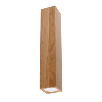 Wonderlamp Foco de techo rectangular de madera natural 30cm