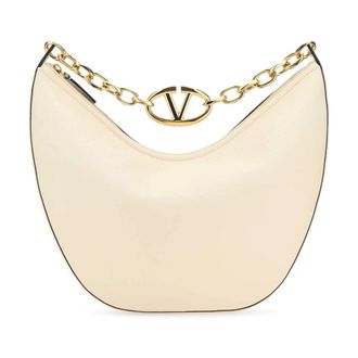 Valentino Garavani Handbags, female, White, Size: ONE SIZE VLogo Moon Hobo Bag