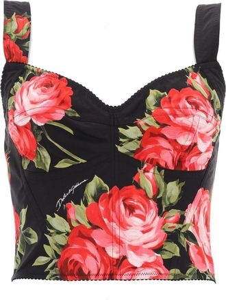 Dolce & Gabbana Floral Print Bustier Top