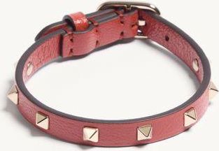 Valentino Garavani Bracciale Valentino Rockstud in pelle Donna PAPAVERO UNI