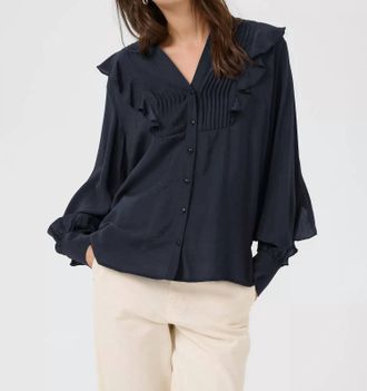 Part Two Stefani Blouse In Dark Navy