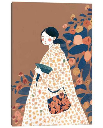 iCanvas Girl With A Big Flower Dress By Mambo Art Studio Wall Art