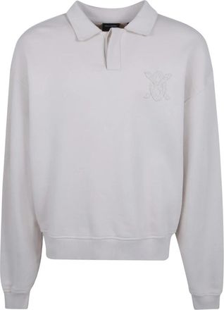 Daily Paper Clothing Oversized Shield Polo Neck Sweater - Heren - Sweatshirts - Beige - M - Katoen - Hoodies & sweatvesten