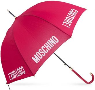 Moschino logo-print crook-handle umbrella - unisex - Polyester - One Size - Red