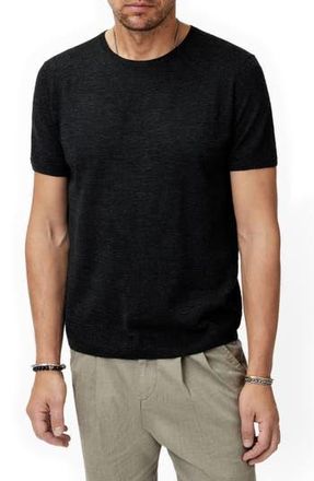 John Varvatos Alvito Regular Fit Short Sleeve Wool Sweater in Charcoal at Nordstrom Rack, Size Xx-Large