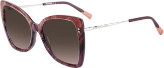 Missoni Roze en Paarse Acetaat Zonnebril - Dames - Zonnebrillen - Veelkleurig - 57 MM - Accessoires