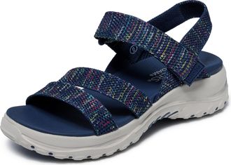 Skechers Womens Reggae Bound-Sweet Crush Sports Sandals, Navy Multicolour, 5 UK