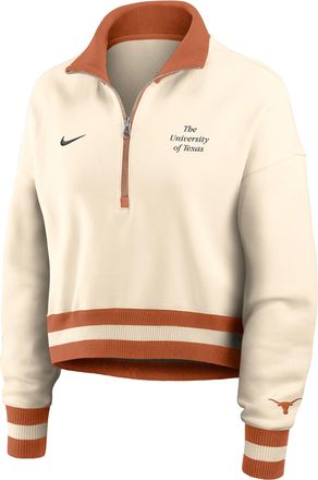 Nike Texas Legacy Nike Womens College Cropped 1/4-Zip Crew in Brown | 03O80C39TXE-FFD