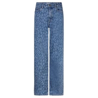 Dante6 Leopard Wide Leg Jeans - Dames - Jeans - Blauw - Maat: W28 Denim