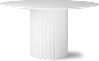 HKliving Pillar Esstisch rund, &Oslash; 140 cm, weiss