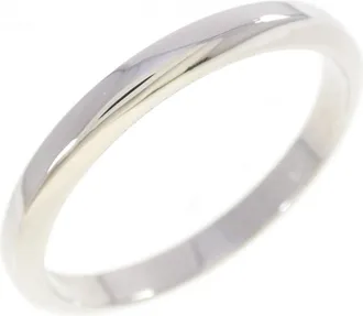 Cartier Silver Platinum 950 Band Ring (Pre-Owned)