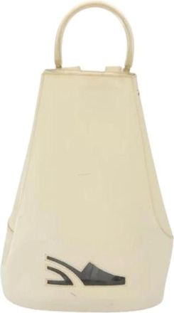 Ferragamo Pre-owned Coated canvas backpacks - Dames - Vintage Rugzakken - Wit - ONE Size - Vintage