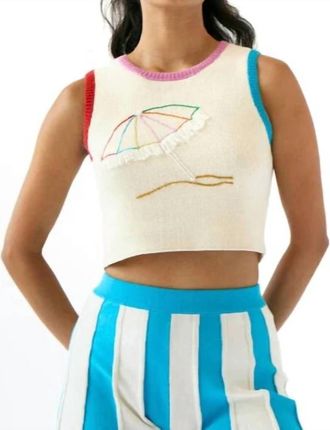 Rachel Antonoff Umbrella Shell Sweater In Cream