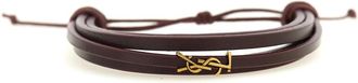 Saint Laurent Dark Brown Logo Bracelet