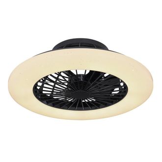Netlighting Travo Ceiling Fan Black LED Dimmable 30006500K Remote Control Timer