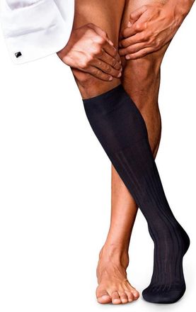 Falke No. 13 Piuma Cotton Luxury Dress Socks in Dark Navy at Nordstrom, Size Medium