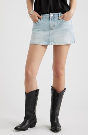 BP. Low Rise Denim Miniskirt in Spring Wash at Nordstrom, Size 30