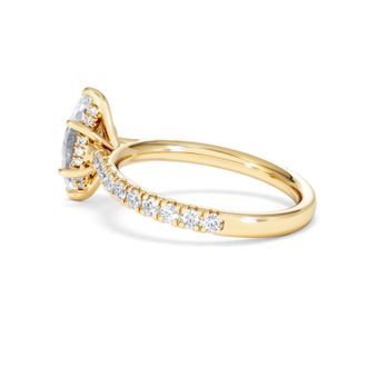 The Diamond Store Amora Marquise 1.47ct Hidden Halo Lab Diamond Engagement Ring With Side Stones Set in 18K Gold