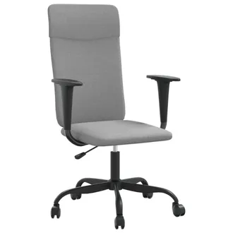 vidaXL Silla De Oficina Altura Ajustable Tela Gris Claro Vidaxl